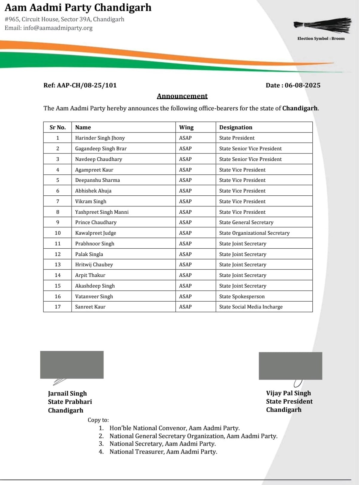 आम आदमी पार्टी ने अपने स्टूडेंट विंग ASAP का किया विस्तार